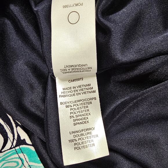 Laundry By Design Womens Dress Size 8 V Neck Teal Black Abstract Design - Picture 5 of 8